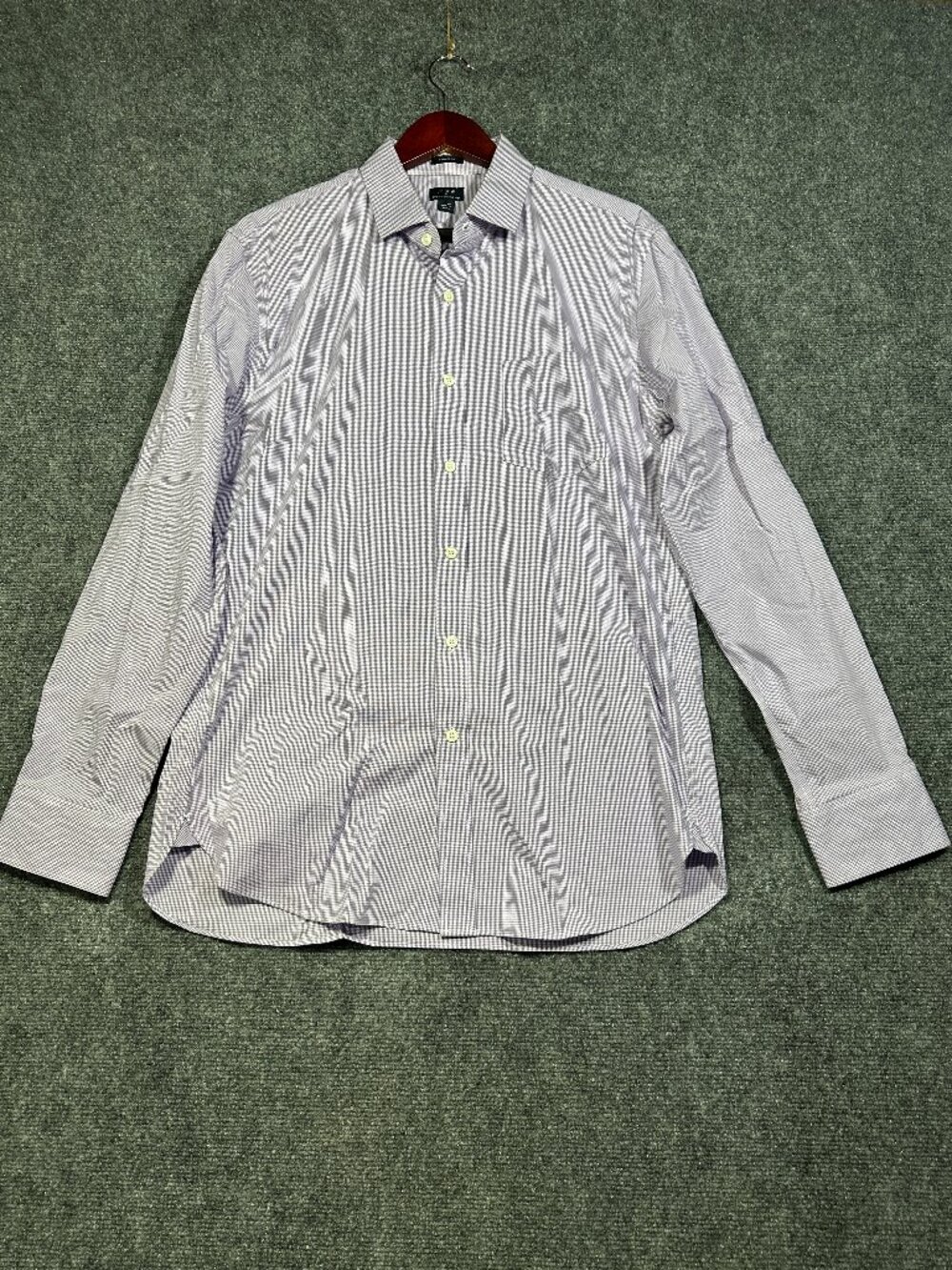 J Crew Shirt Mens Large Thompson Purple Cotton Stretch Wrinkle Free Long Sleeve